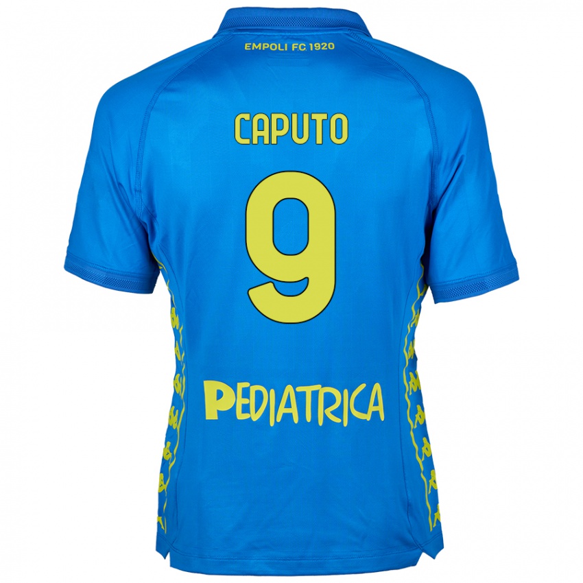 Uomo Maglia Francesco Caputo #9 Blu Kit Gara Home 2024/25 Maglietta