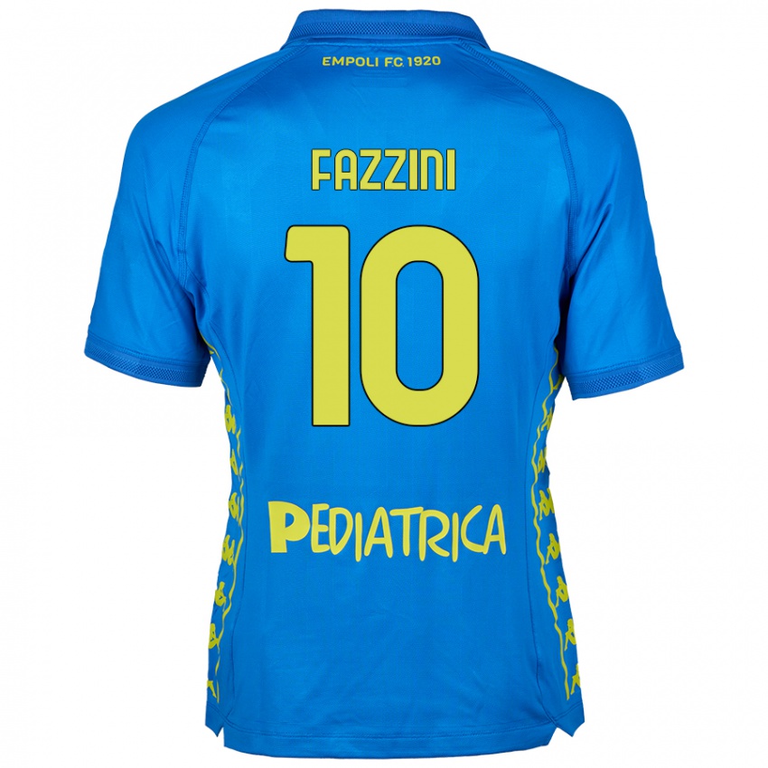 Uomo Maglia Jacopo Fazzini #10 Blu Kit Gara Home 2024/25 Maglietta