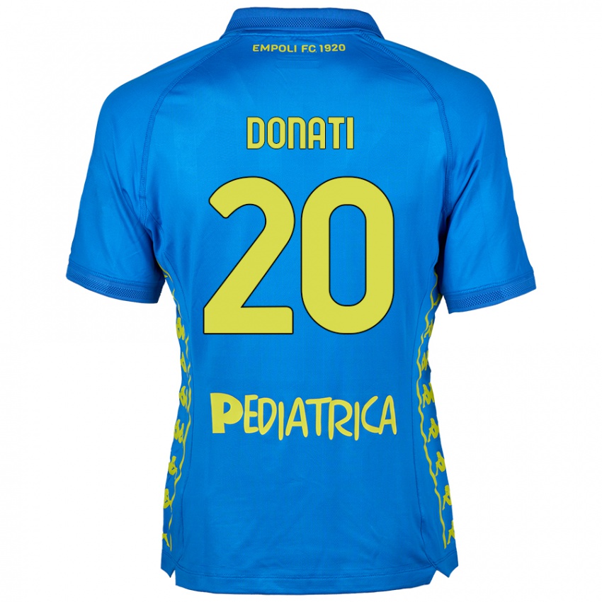 Uomo Maglia Francesco Donati #20 Blu Kit Gara Home 2024/25 Maglietta