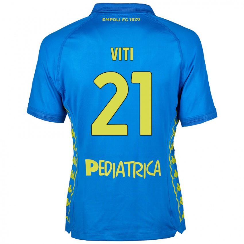 Uomo Maglia Mattia Viti #21 Blu Kit Gara Home 2024/25 Maglietta