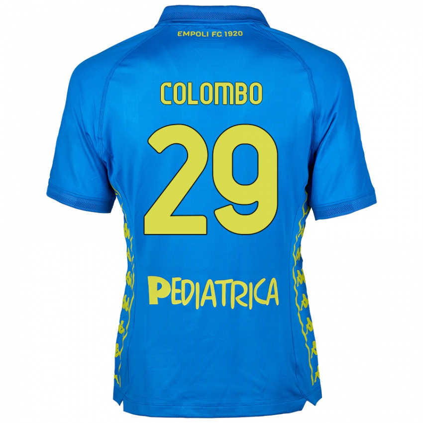 Uomo Maglia Lorenzo Colombo #29 Blu Kit Gara Home 2024/25 Maglietta