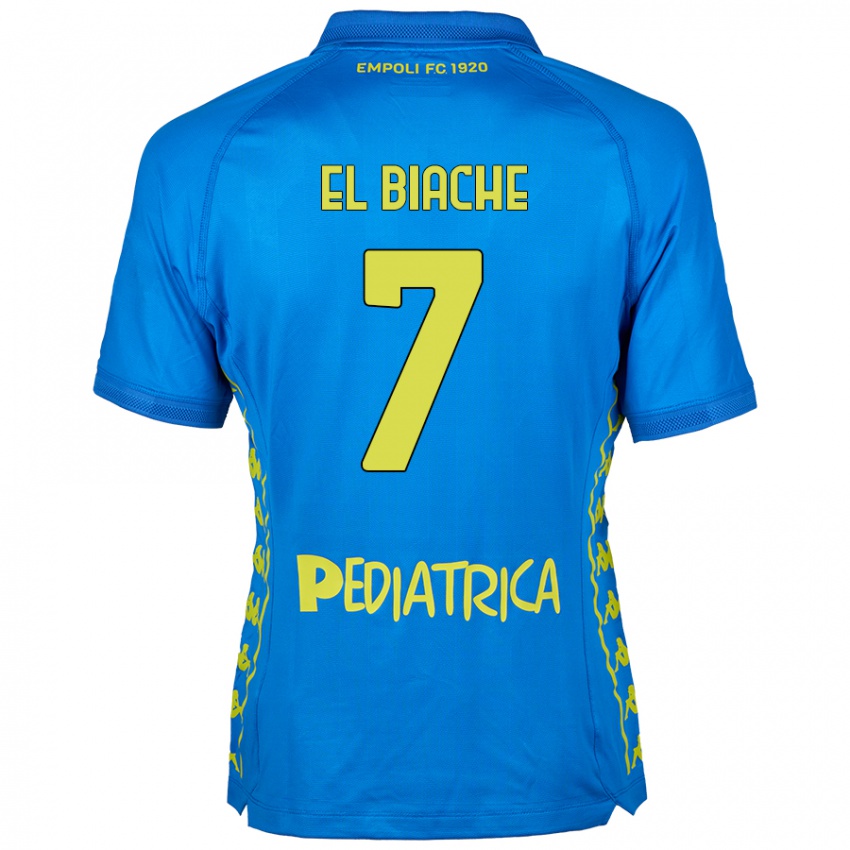 Uomo Maglia Noah El Biache #7 Blu Kit Gara Home 2024/25 Maglietta