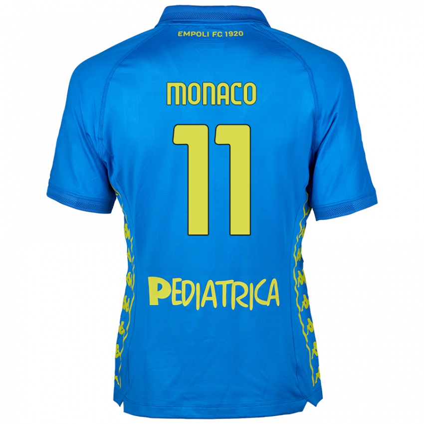 Uomo Maglia Salvatore Monaco #11 Blu Kit Gara Home 2024/25 Maglietta