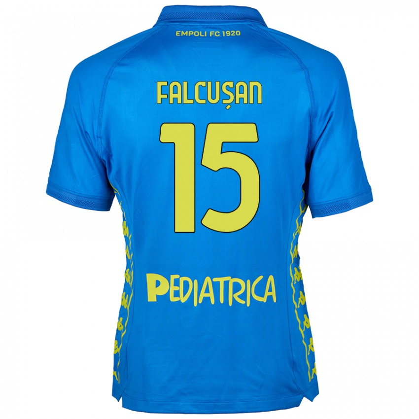 Uomo Maglia Darius Fălcușan #15 Blu Kit Gara Home 2024/25 Maglietta