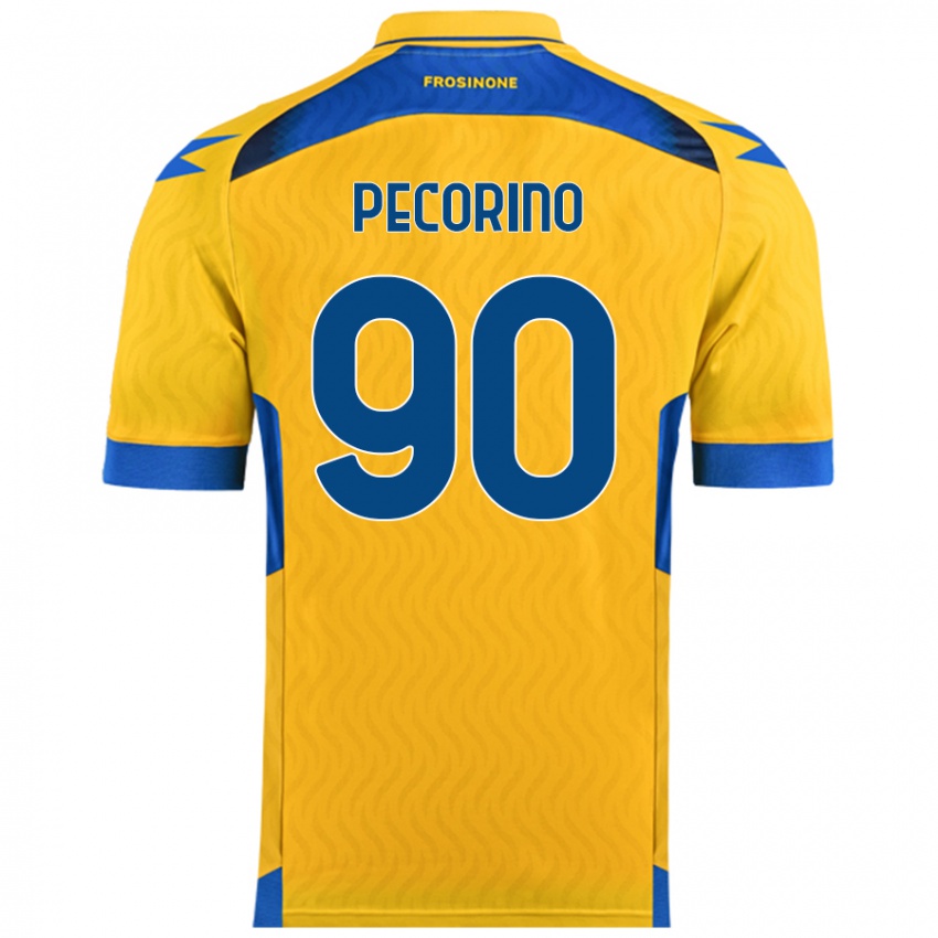 Uomo Maglia Emanuele Pecorino #90 Giallo Kit Gara Home 2024/25 Maglietta