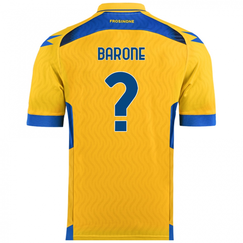 Uomo Maglia Filippo Barone #0 Giallo Kit Gara Home 2024/25 Maglietta