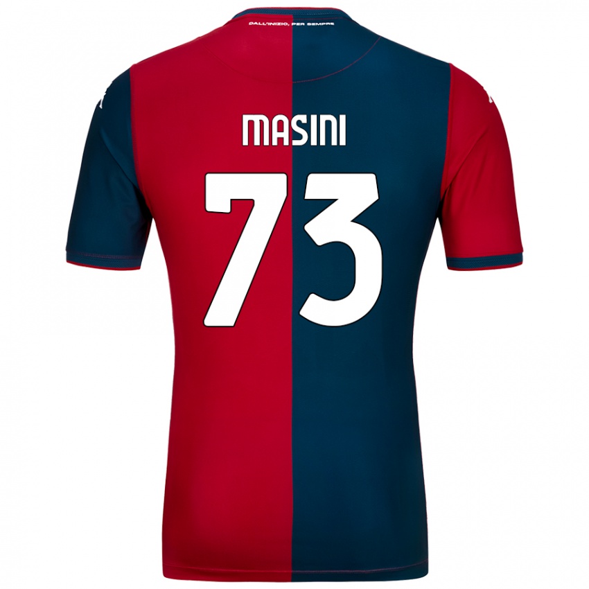 Uomo Maglia Patrizio Masini #73 Rosso Blu Scuro Kit Gara Home 2024/25 Maglietta