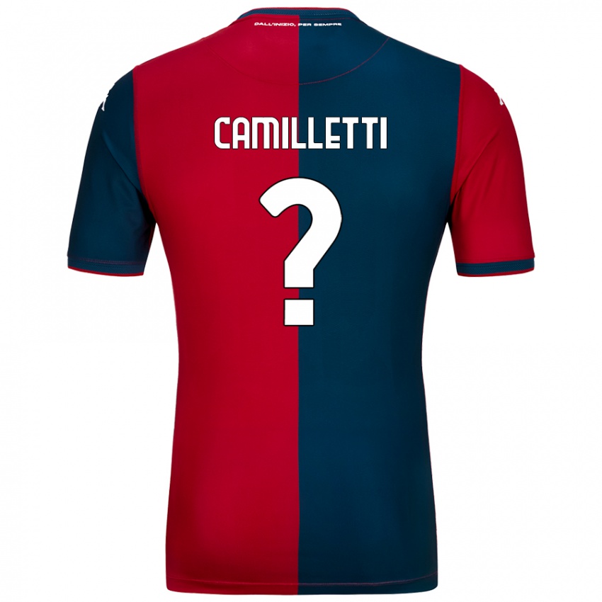 Uomo Maglia Giovanni Camilletti #0 Rosso Blu Scuro Kit Gara Home 2024/25 Maglietta