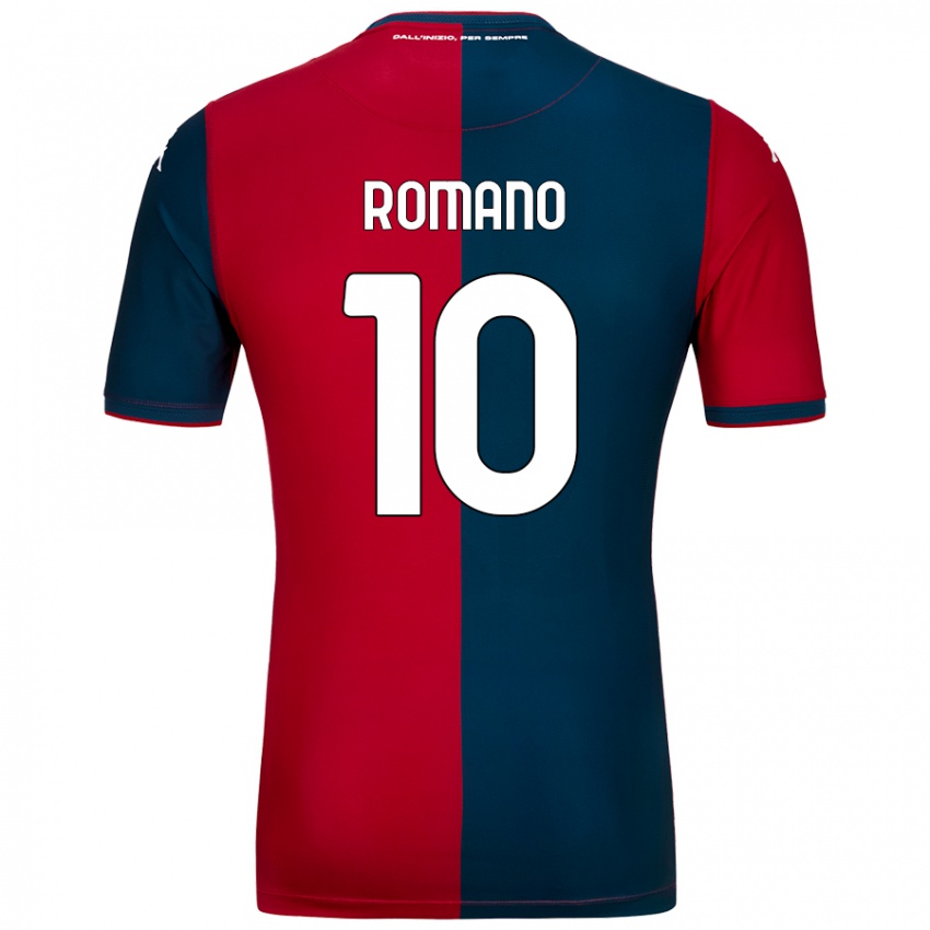 Uomo Maglia Marco Romano #10 Rosso Blu Scuro Kit Gara Home 2024/25 Maglietta