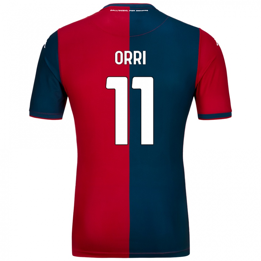 Uomo Maglia Ágúst Orri Thorsteinsson #11 Rosso Blu Scuro Kit Gara Home 2024/25 Maglietta