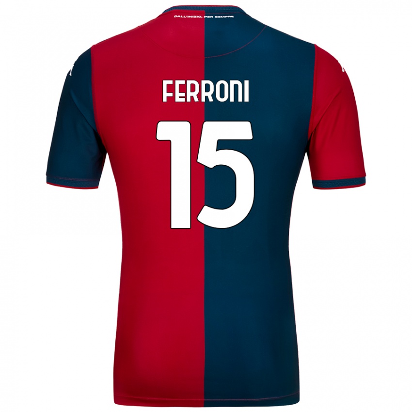 Uomo Maglia Leonardo Ferroni #15 Rosso Blu Scuro Kit Gara Home 2024/25 Maglietta