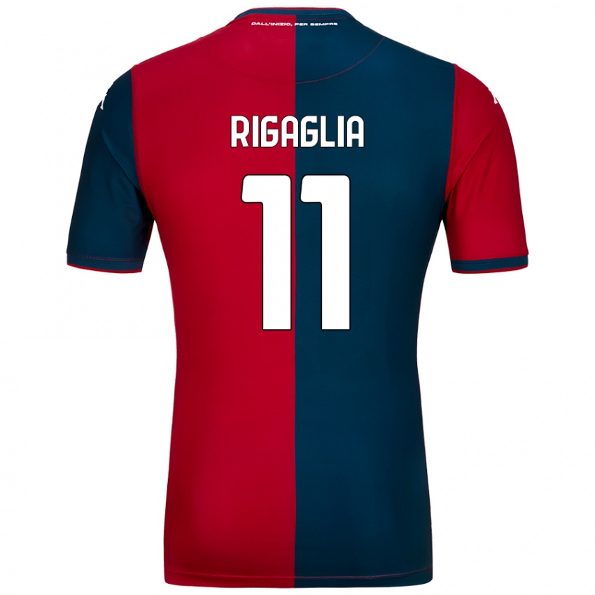 Uomo Maglia Alison Rigaglia #11 Rosso Blu Scuro Kit Gara Home 2024/25 Maglietta