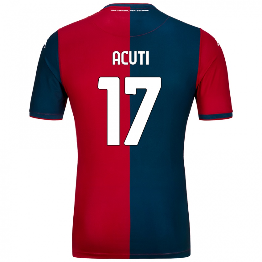 Uomo Maglia Arianna Acuti #17 Rosso Blu Scuro Kit Gara Home 2024/25 Maglietta