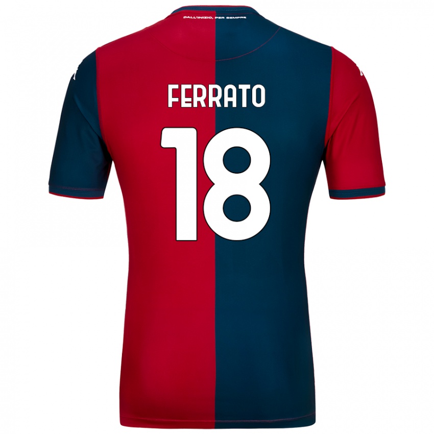 Uomo Maglia Claudia Ferrato #18 Rosso Blu Scuro Kit Gara Home 2024/25 Maglietta