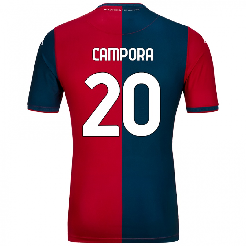 Uomo Maglia Alice Campora #20 Rosso Blu Scuro Kit Gara Home 2024/25 Maglietta