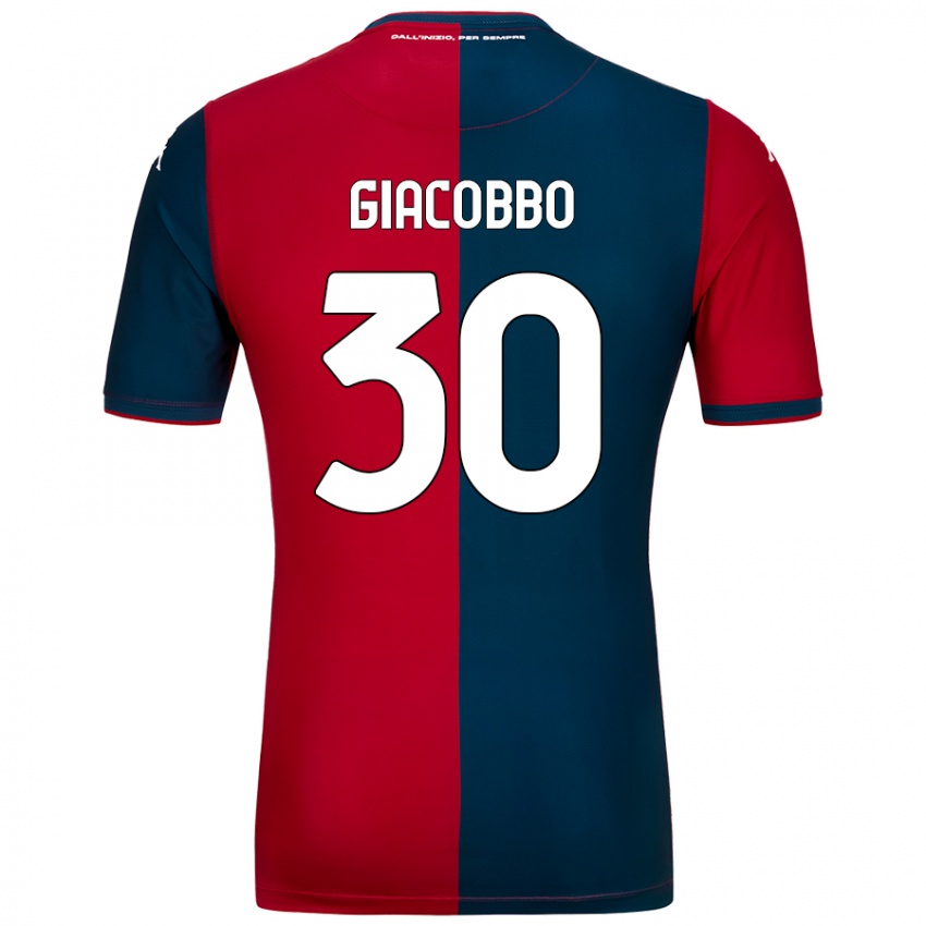 Uomo Maglia Giulia Giacobbo #30 Rosso Blu Scuro Kit Gara Home 2024/25 Maglietta