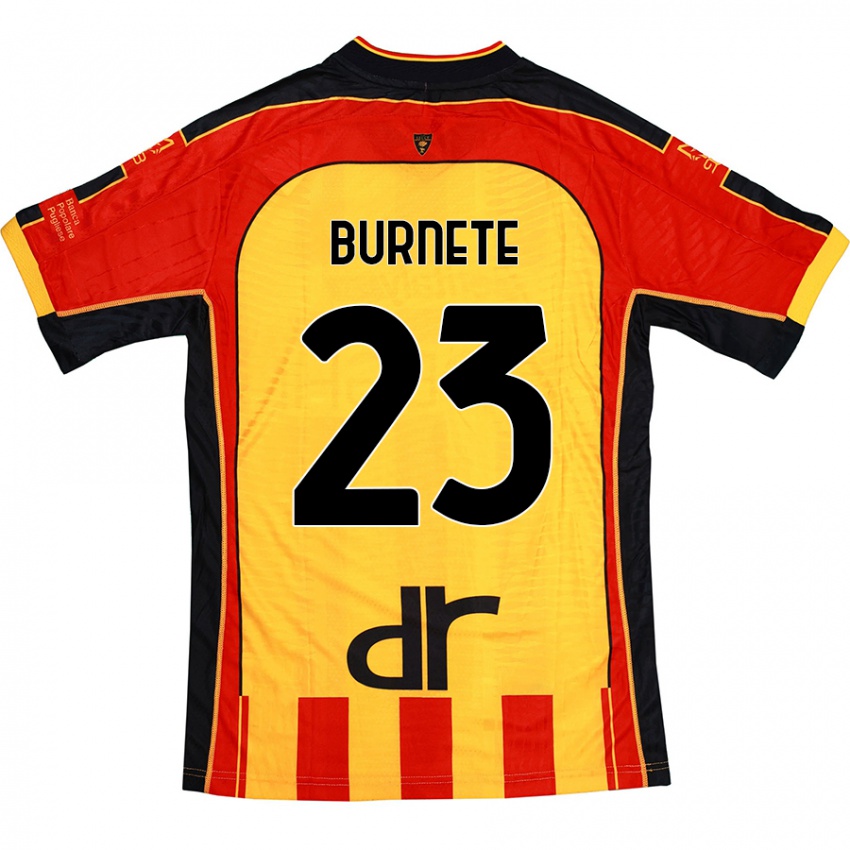 Uomo Maglia Rareș Burnete #23 Giallo Rosso Kit Gara Home 2024/25 Maglietta