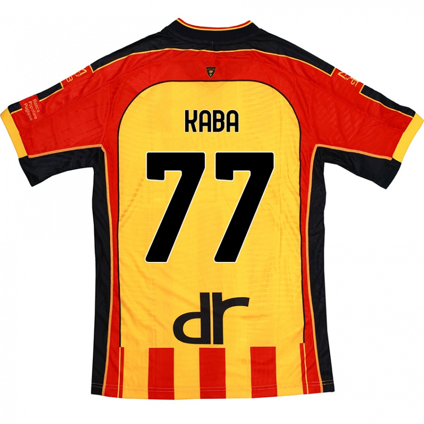 Uomo Maglia Mohamed Kaba #77 Giallo Rosso Kit Gara Home 2024/25 Maglietta