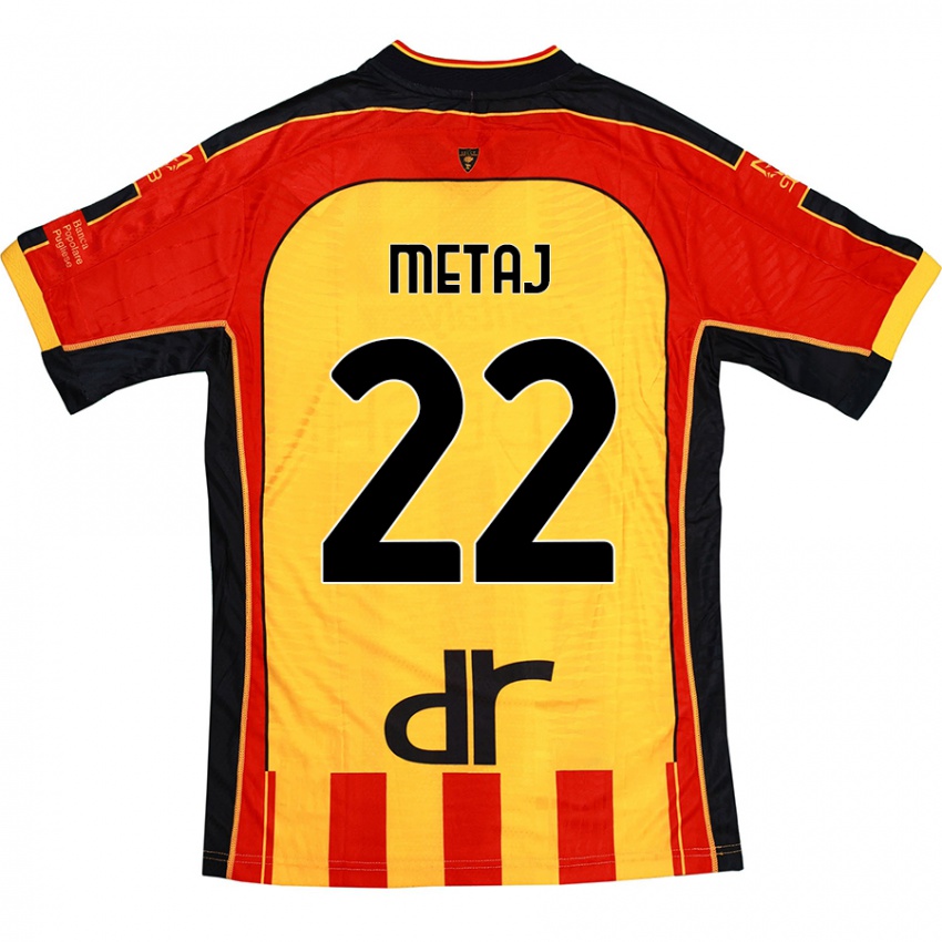 Uomo Maglia Dejvi Metaj #22 Giallo Rosso Kit Gara Home 2024/25 Maglietta