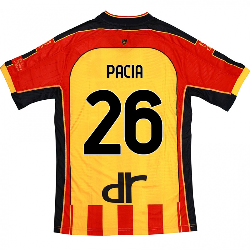 Uomo Maglia Fabiano Pacia #26 Giallo Rosso Kit Gara Home 2024/25 Maglietta