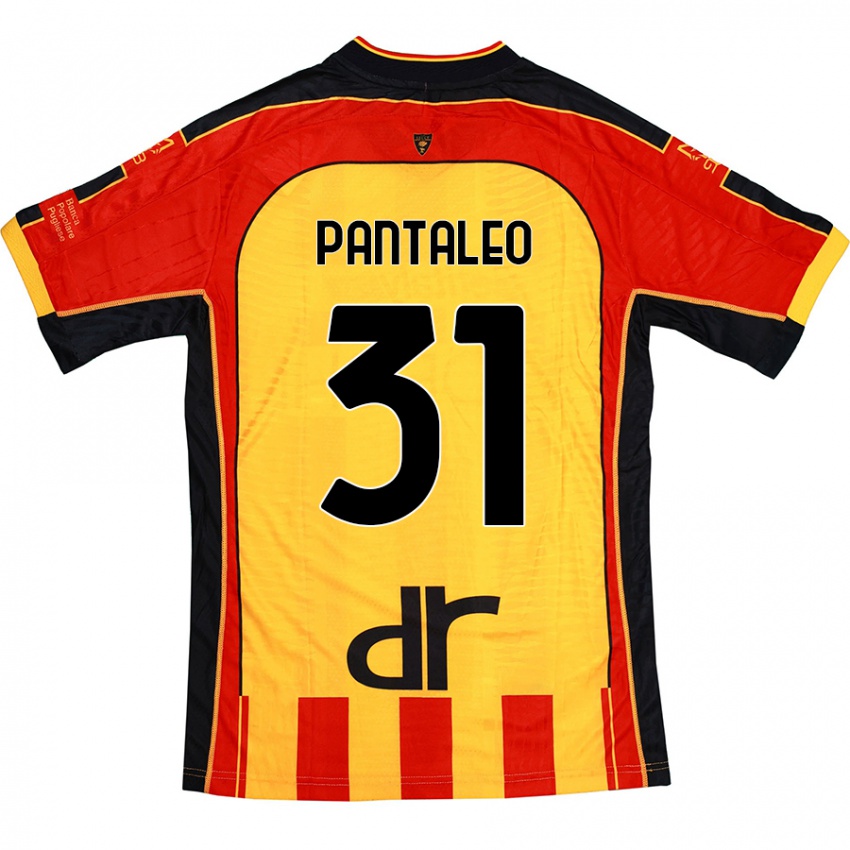 Uomo Maglia Dario Pantaleo #31 Giallo Rosso Kit Gara Home 2024/25 Maglietta