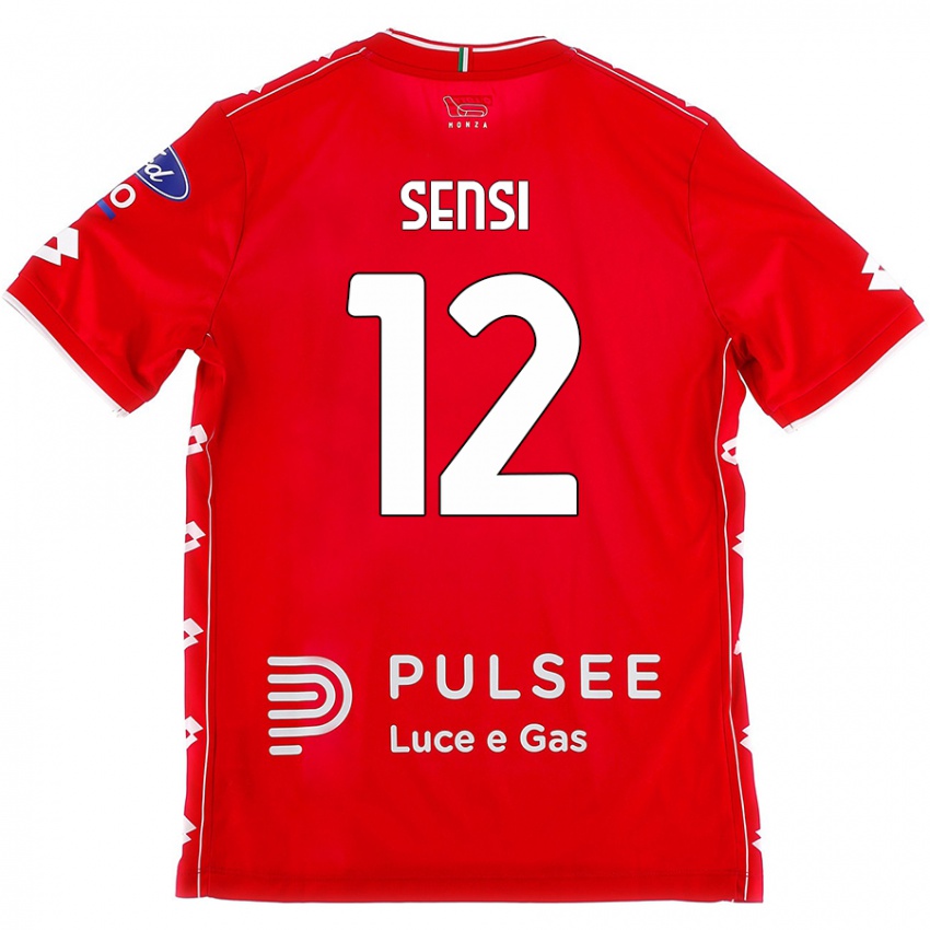 Uomo Maglia Stefano Sensi #12 Rosso Bianco Kit Gara Home 2024/25 Maglietta