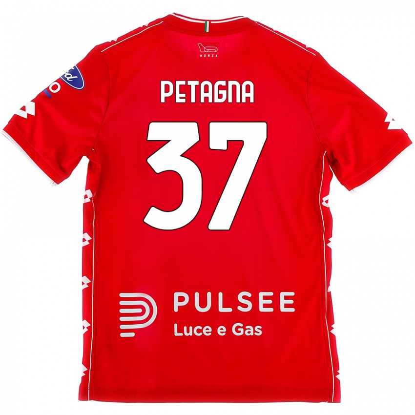 Uomo Maglia Andrea Petagna #37 Rosso Bianco Kit Gara Home 2024/25 Maglietta