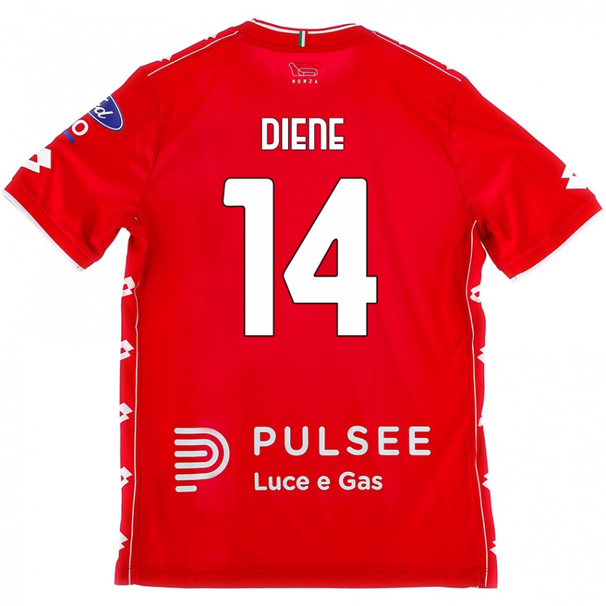 Uomo Maglia Abdou Diene #14 Rosso Bianco Kit Gara Home 2024/25 Maglietta