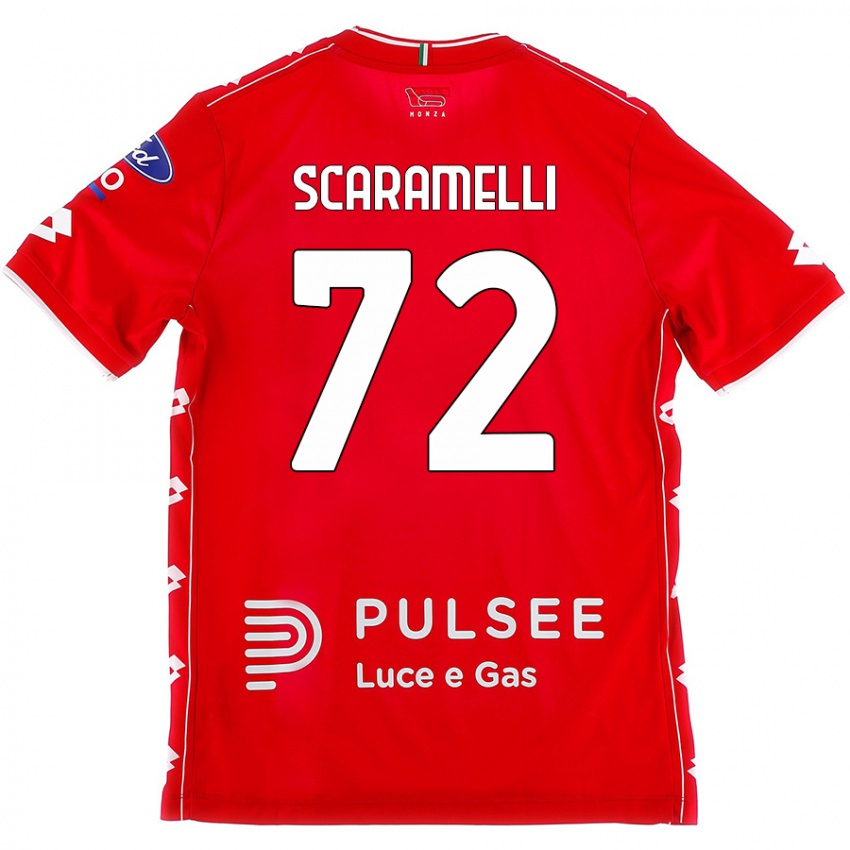 Uomo Maglia Endris Scaramelli #72 Rosso Bianco Kit Gara Home 2024/25 Maglietta