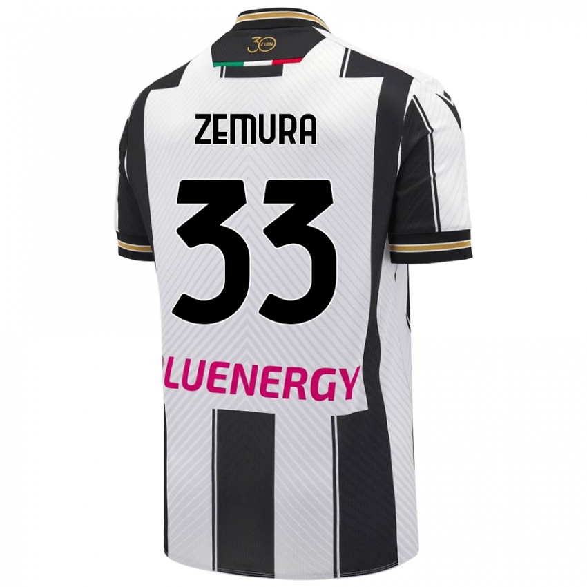 Uomo Maglia Jordan Zemura #33 Bianco Nero Kit Gara Home 2024/25 Maglietta