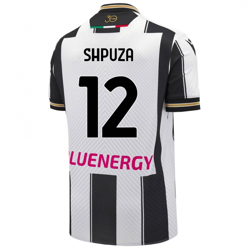 Uomo Maglia Kleo Shpuza #12 Bianco Nero Kit Gara Home 2024/25 Maglietta