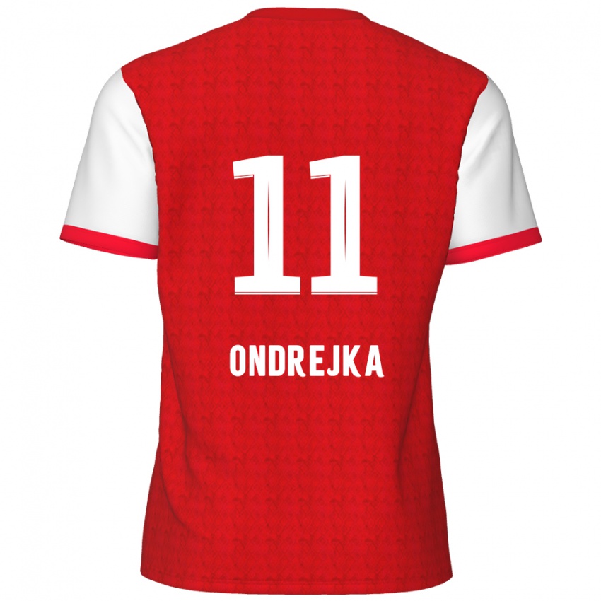 Uomo Maglia Jacob Ondrejka #11 Rosso Bianco Kit Gara Home 2024/25 Maglietta