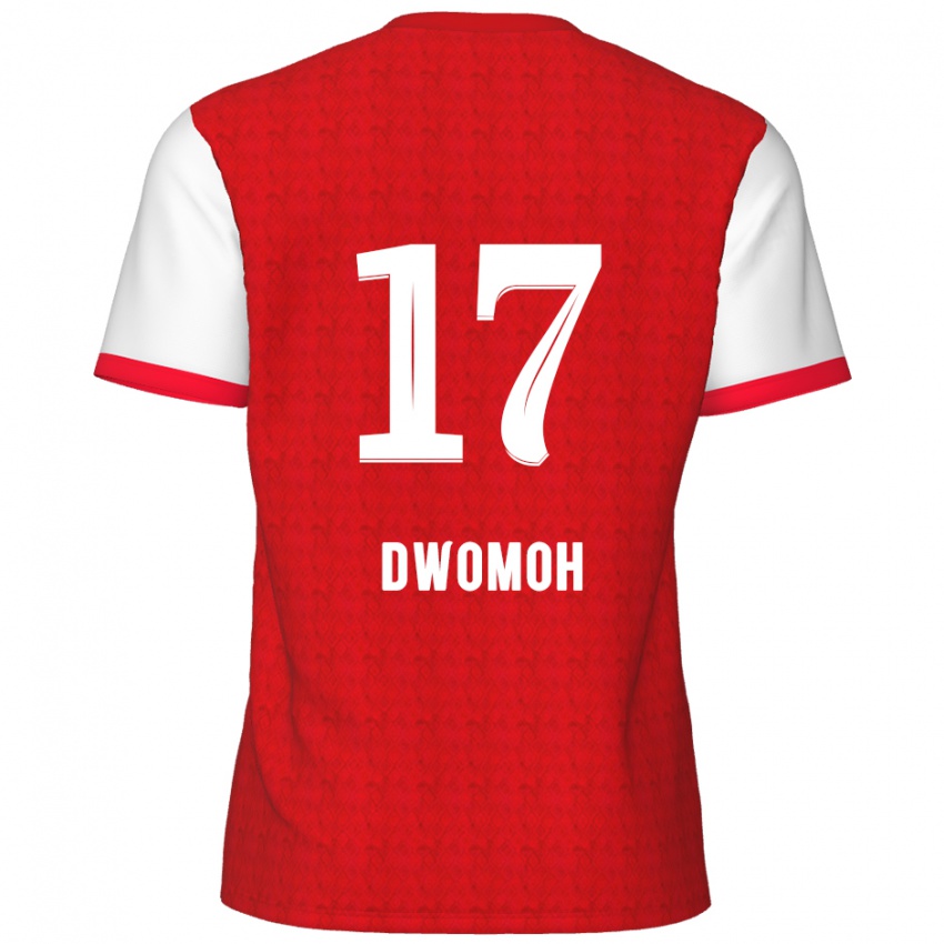 Uomo Maglia Pierre Dwomoh #17 Rosso Bianco Kit Gara Home 2024/25 Maglietta