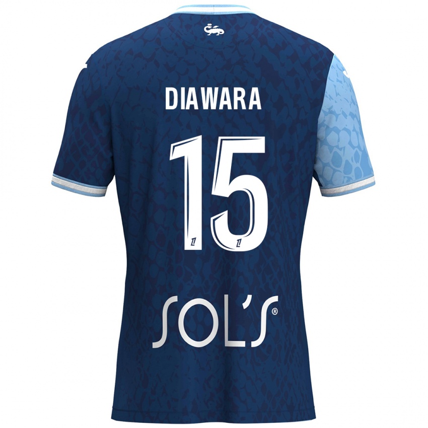 Uomo Maglia Kandet Diawara #15 Azzurro Blu Scuro Kit Gara Home 2024/25 Maglietta