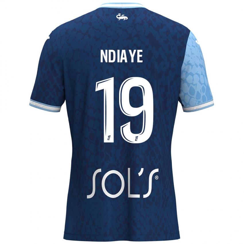 Uomo Maglia Rassoul Ndiaye #19 Azzurro Blu Scuro Kit Gara Home 2024/25 Maglietta