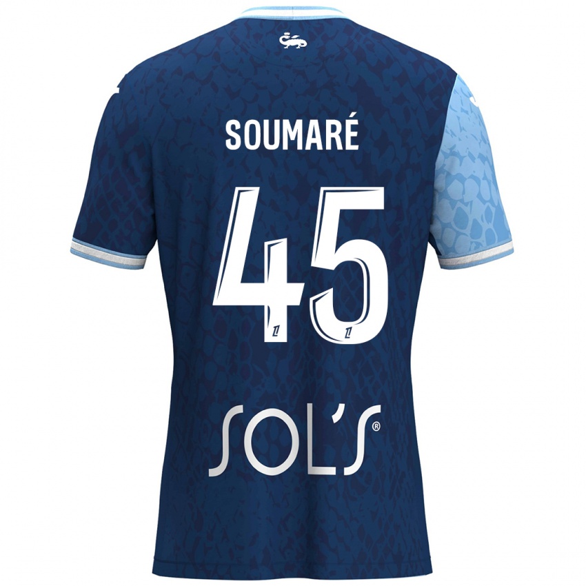 Uomo Maglia Issa Soumaré #45 Azzurro Blu Scuro Kit Gara Home 2024/25 Maglietta