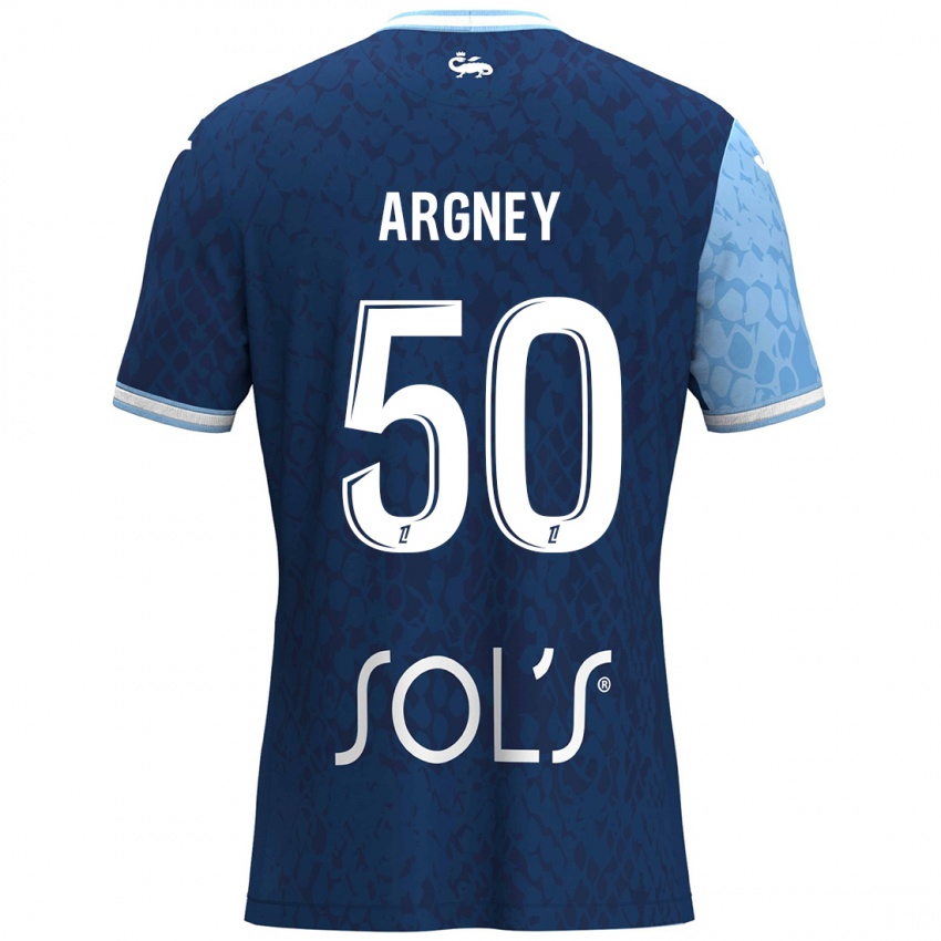 Uomo Maglia Paul Argney #50 Azzurro Blu Scuro Kit Gara Home 2024/25 Maglietta