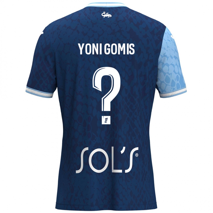 Uomo Maglia Yoni Gomis #0 Azzurro Blu Scuro Kit Gara Home 2024/25 Maglietta