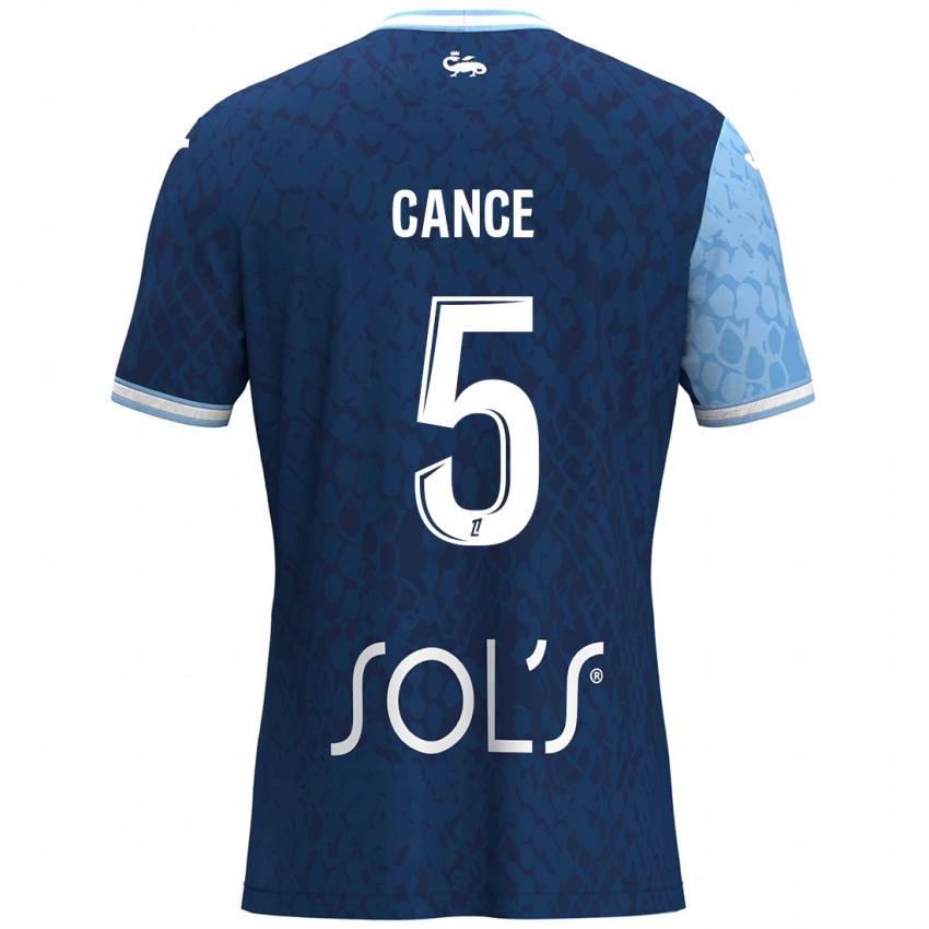 Uomo Maglia Laurie Cance #5 Azzurro Blu Scuro Kit Gara Home 2024/25 Maglietta