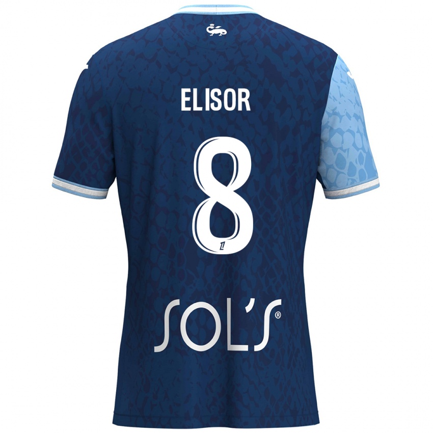 Uomo Maglia Salomé Elisor #8 Azzurro Blu Scuro Kit Gara Home 2024/25 Maglietta