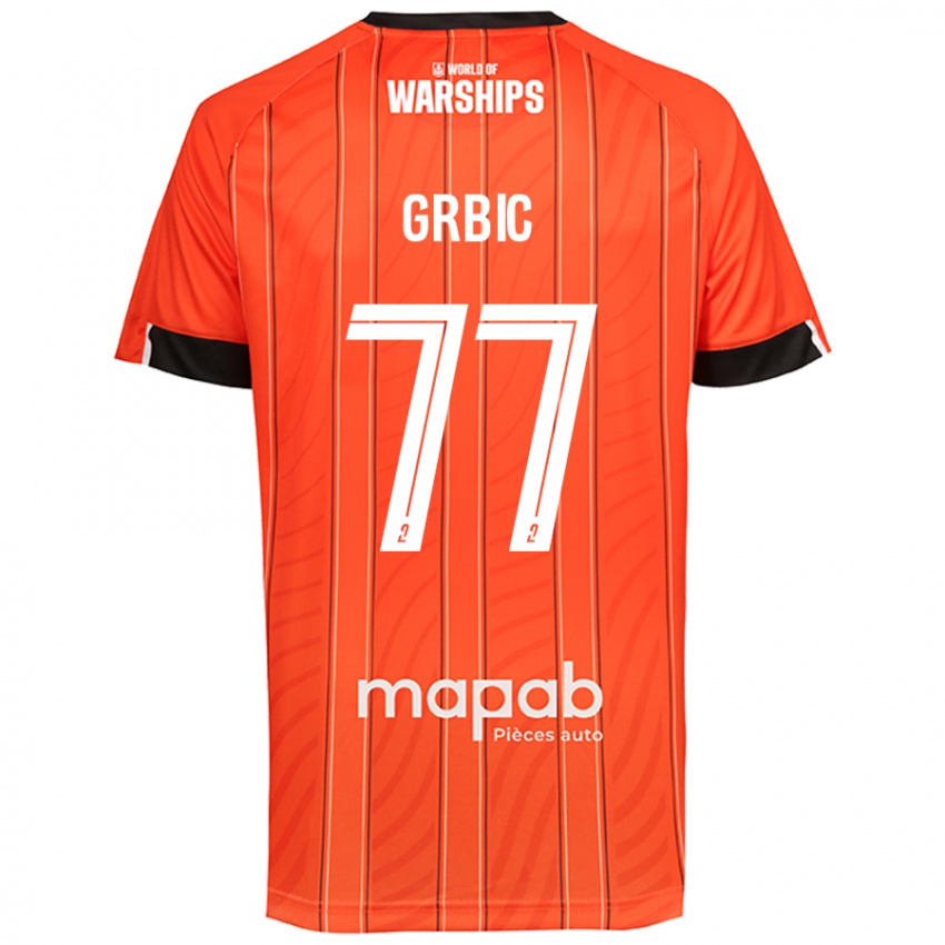 Uomo Maglia Adrian Grbic #77 Arancione Kit Gara Home 2024/25 Maglietta