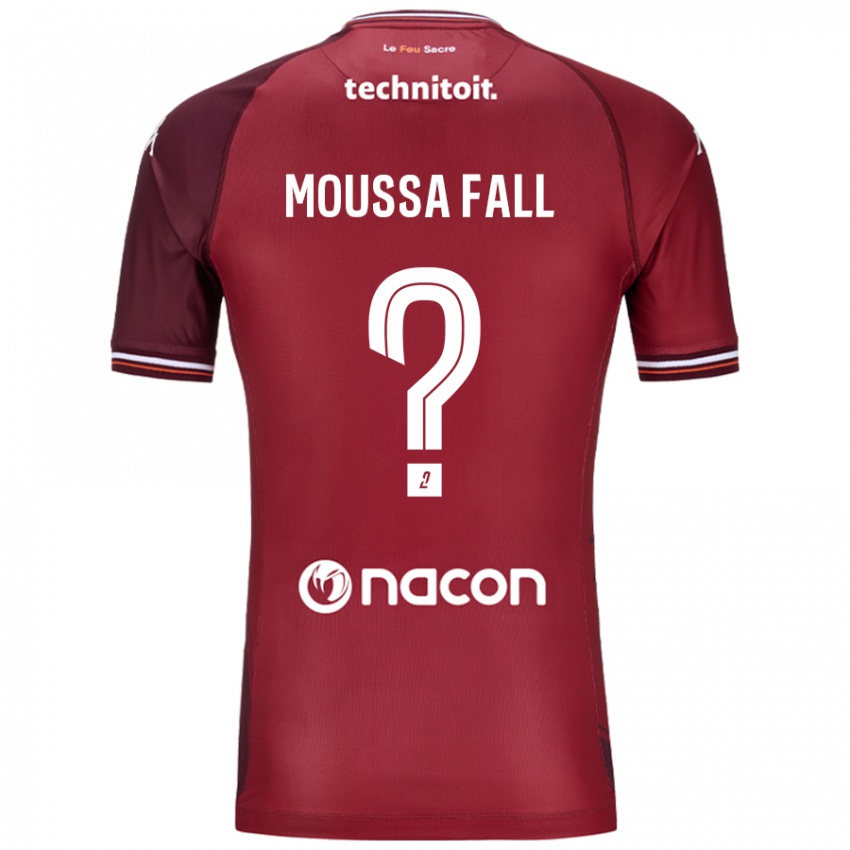 Uomo Maglia Pape Moussa Fall #0 Rosso Granata Kit Gara Home 2024/25 Maglietta