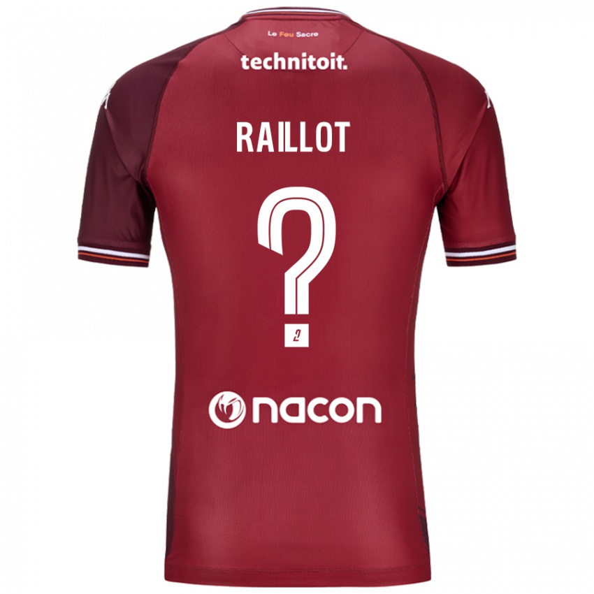 Uomo Maglia Lilian Raillot #0 Rosso Granata Kit Gara Home 2024/25 Maglietta