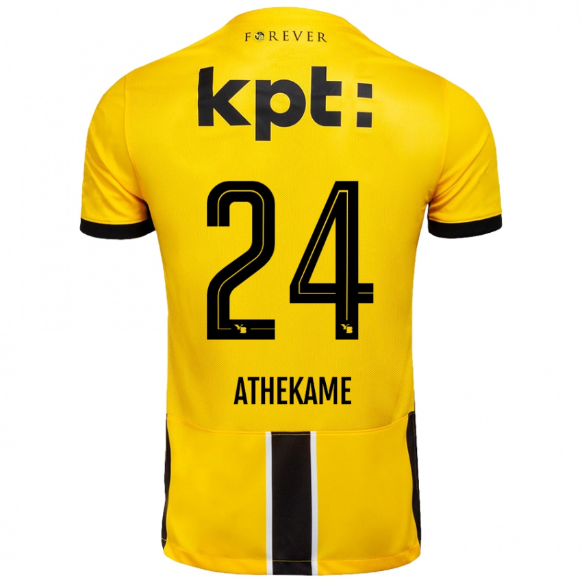 Uomo Maglia Zachary Athekame #24 Giallo Nero Kit Gara Home 2024/25 Maglietta