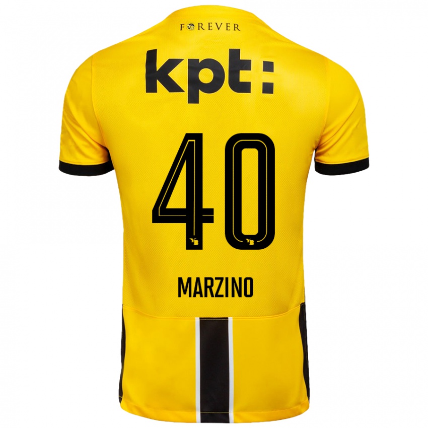 Uomo Maglia Dario Marzino #40 Giallo Nero Kit Gara Home 2024/25 Maglietta