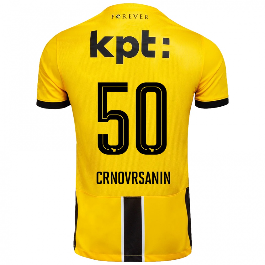 Uomo Maglia Sadin Crnovrsanin #50 Giallo Nero Kit Gara Home 2024/25 Maglietta