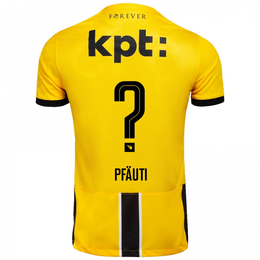 Uomo Maglia Noe Pfäuti #0 Giallo Nero Kit Gara Home 2024/25 Maglietta