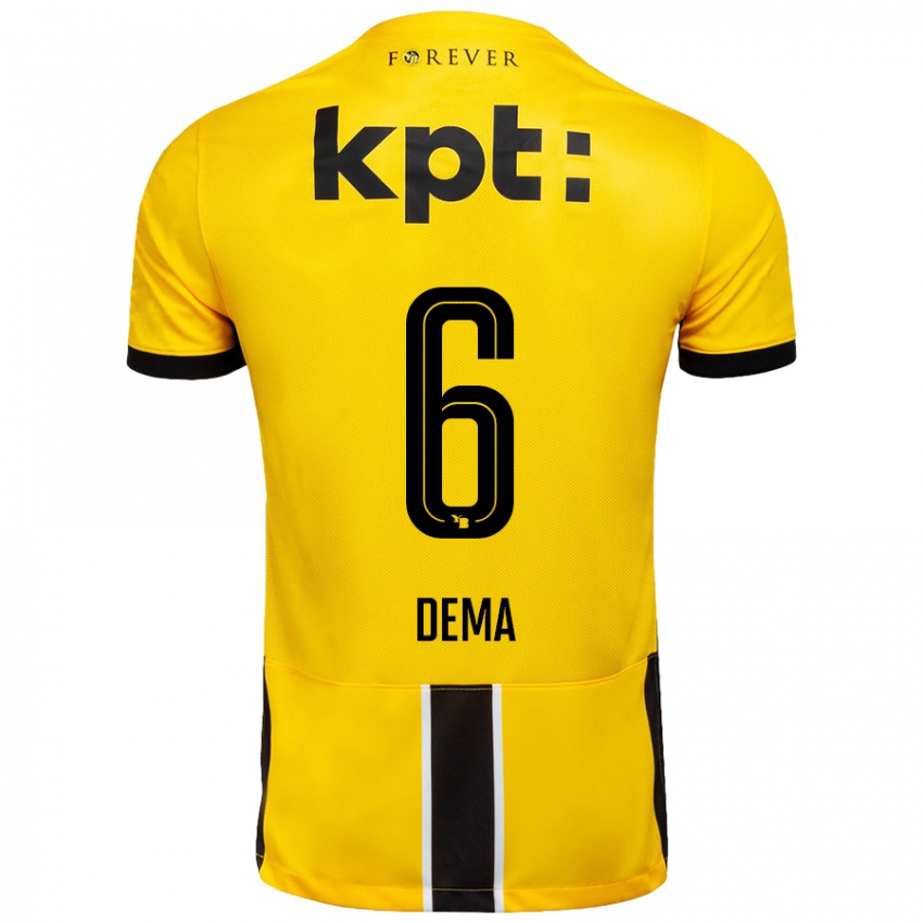 Uomo Maglia Jashar Dema #6 Giallo Nero Kit Gara Home 2024/25 Maglietta