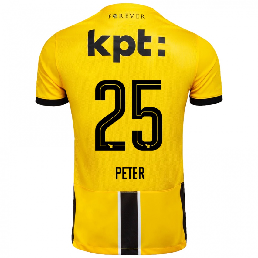 Uomo Maglia Luc Peter #25 Giallo Nero Kit Gara Home 2024/25 Maglietta