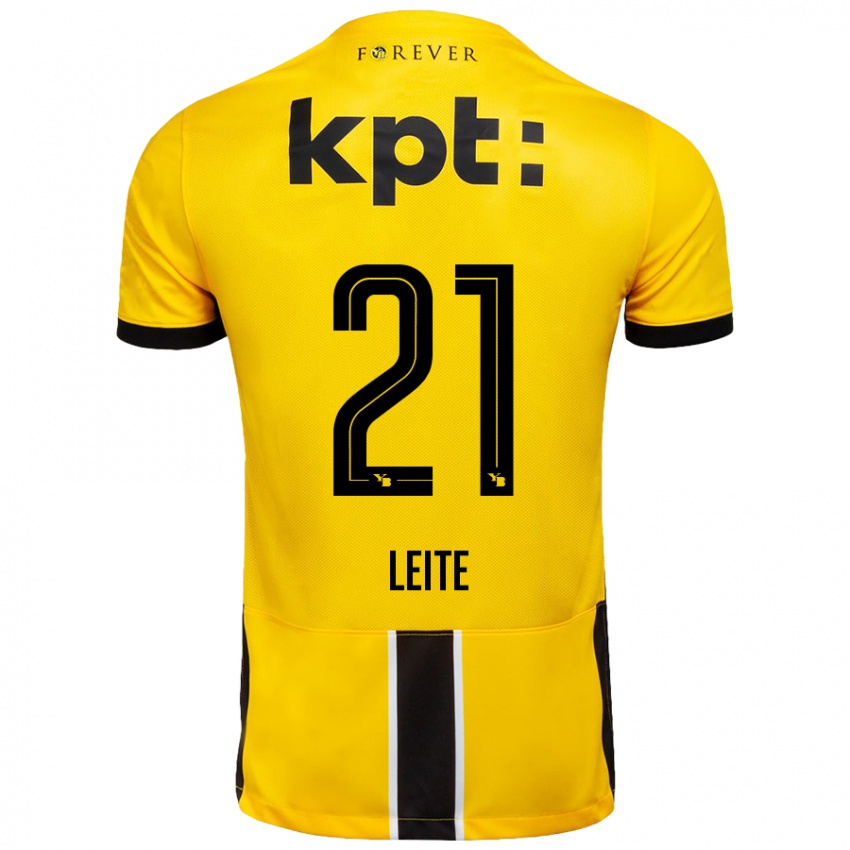 Uomo Maglia Ana Leite #21 Giallo Nero Kit Gara Home 2024/25 Maglietta